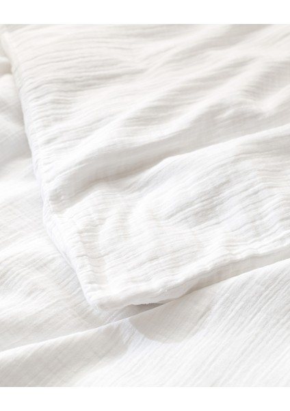 Marla Müslin Çift Kişilik %100 Pamuk Lastikli Nevresim Takımı - Ekru