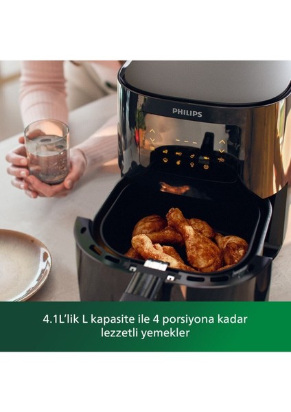 Sağlıklı ve Pratik Kullanım Için 1000 W Hava Fritözü, Siyah Renk Seçeneği