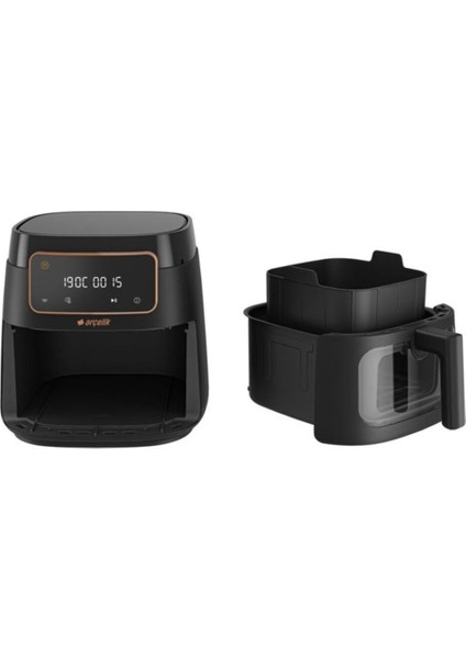 1750 W, 7.6 Litre, Siyah, Az Yağlı Fritöz, Hızlı ve Sağlıklı Pişirme