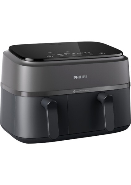 Gelişmiş 2750W Panel Ekran Çift Sepetli 9l Airfryer, Siyah fiyatları