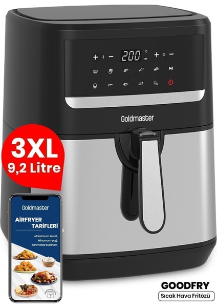 1800W 9,2l Dijital Hava Fritözü, 3xl Kapasiteli, Çok Fonksiyonlu, Sağlıklı Pişirme