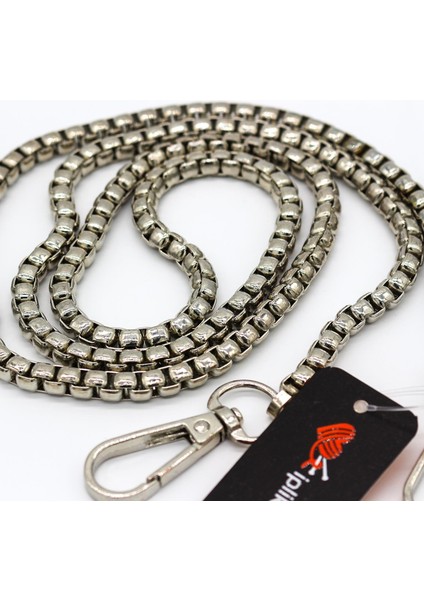 Kancalı Küp Çanta Zinciri 100CM Gümüş - 1 Adet fiyatları