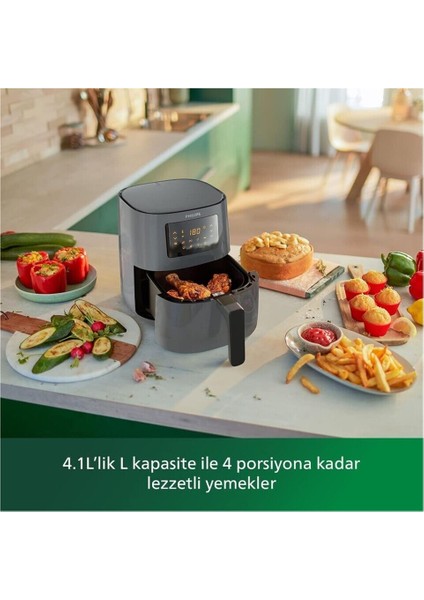 Uzaktan Bağlantılı 4.1l Airfryer, 0.8kg, Şık Gri Renkli, Pratik Kullanım modelleri