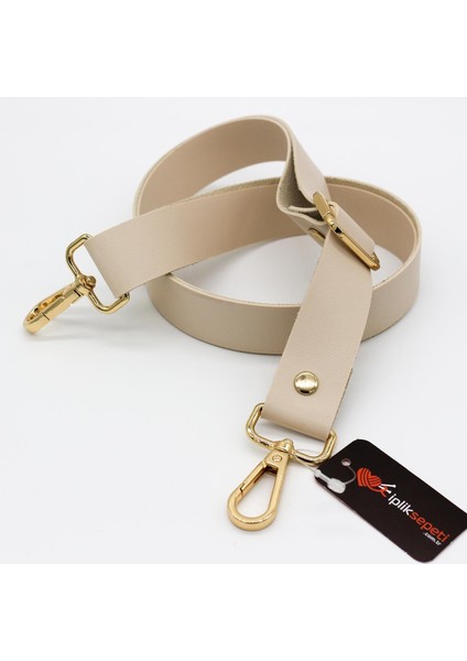 Ayarlanabilir Deri Çapraz Çanta Askısı [ 2.5cm & 72CM ] Krem - 1 Adet