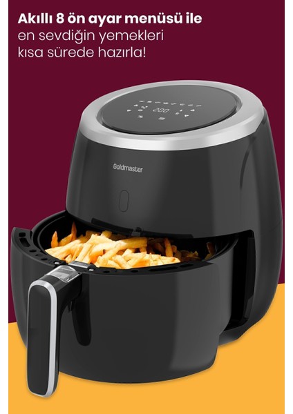 2000W Xxl Dokunmatik Yağsız Hava Fritözü Siyah Renk indirimleri