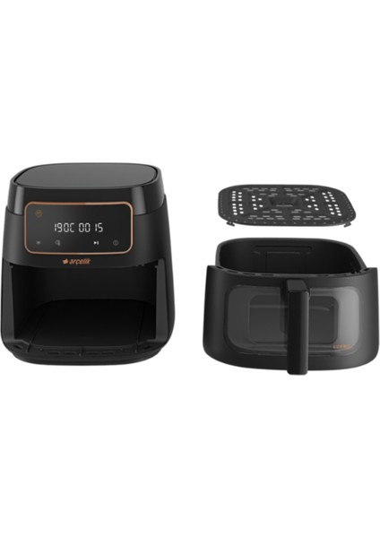 Yağsız Fritöz, 7.6 Lt, 1750 W, Cam Sepet, 9 Program, LED Ekran, Siyah fiyatları