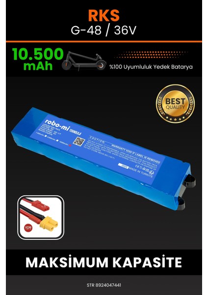 Rks G-48 / 36V 10500MAH Elektrikli Scooter Bataryası - Yüksek Yoğunluklu Li-Ion Hücre