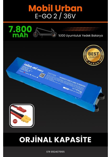 Mobil Urban E-Go 2 / 36V 7800MAH Elektrikli Scooter Bataryası - Yüksek Yoğunluklu Li-Ion Hücre