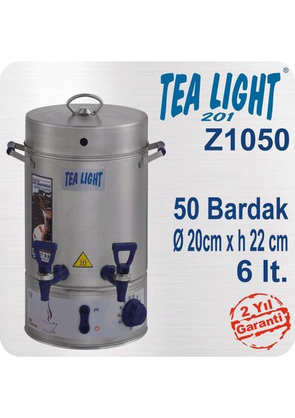 Gri Tealight Çay Makinası, 50 Adet, 6 Litre, Kaliteli ve Kullanışlı Tasarım