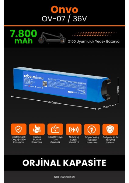 Onvo Ov-07 / 36V 7800MAH Elektrikli Scooter Bataryası - Koruma Katmanlı Batarya Teknolojisi fiyatları