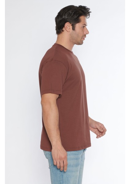 Erkek Bisiklet Yaka %100 Pamuk Oversize T-Shirt fiyatları