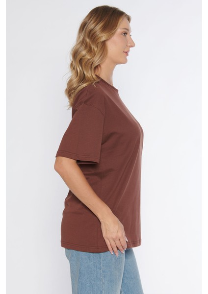 Erkek Bisiklet Yaka %100 Pamuk Oversize T-Shirt