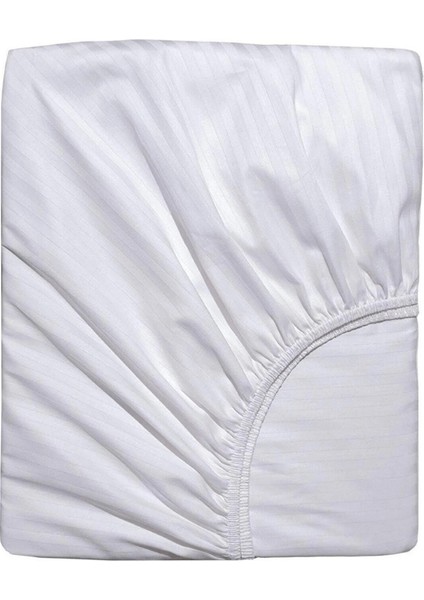 Pamuk Saten Lastikli Çarşaf Takımı Çizgili Çift Kişilik Beyaz/renkli Otel Tipi Lüx Yastıklı fırsatları