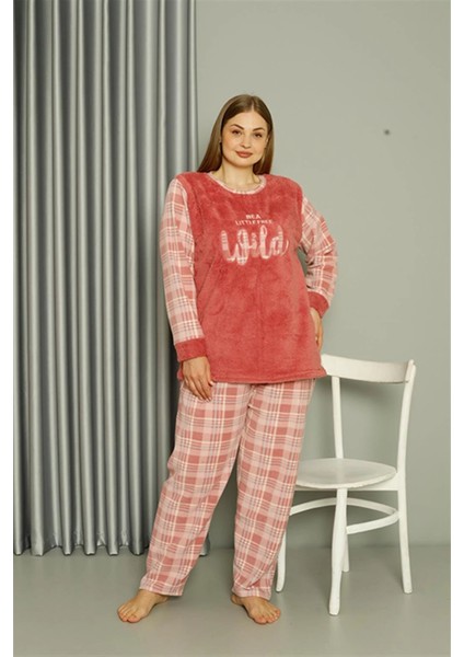 Polar Kadın Büyük Beden Pudra Pijama Takımı