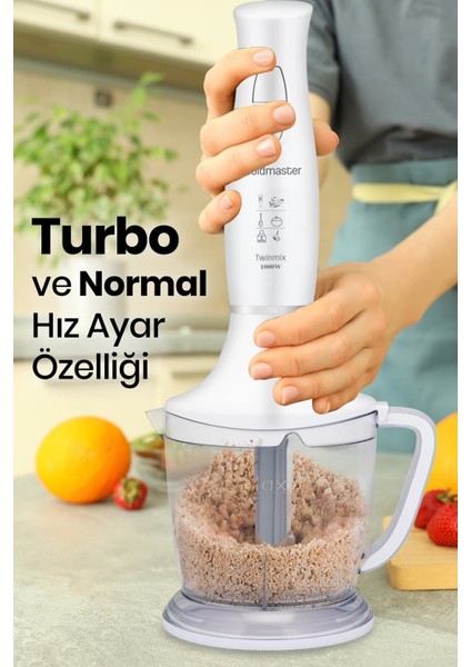 1000 Watt Güçlü Motor Turbo Hız Ayarlı Çok Fonksiyonlu Blender Seti Beyaz fiyatları