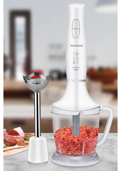 1000 Watt Güçlü Motor Turbo Hız Ayarlı Çok Fonksiyonlu Blender Seti Beyaz fırsatları