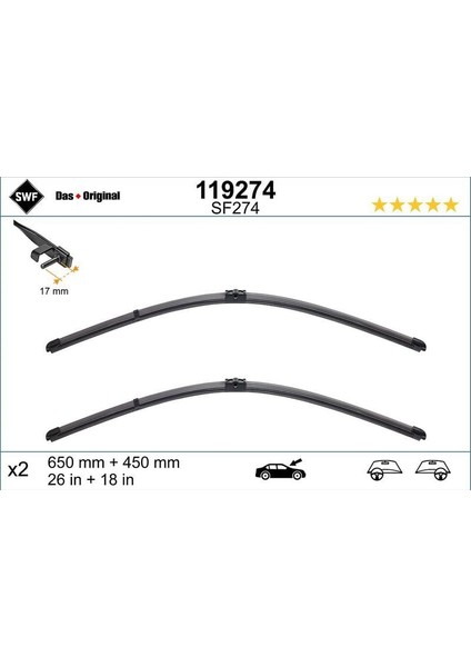 Bmw 7 Serisi F01 Ön Silecek Takımı (2009-2015) | Swf 119274 fiyatları