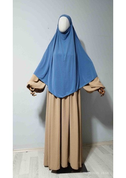 Maksi Boy Sandy Sufle Khimar Hazır Hijab Eşarp Indigo fiyatları
