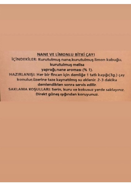 Nane Limon Aromalı Çay 50GR fiyatları