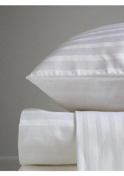 Pamuk Saten Lastikli Çarşaf Takımı Çizgili Çift Kişilik Beyaz/renkli Otel Tipi Lüx Yastıklı fiyatları