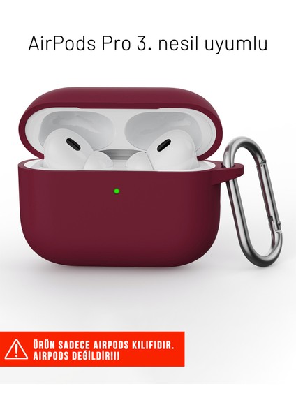 Airpods Pro 3. Nesil Uyumlu Darbelere Dayanıklı Askı Aparatlı Silikon Kılıf