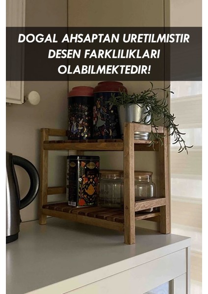 Ahşap 2 Katlı Mutfak Rafı, Tezgah Üstü Düzenleyici Organizer ,baharatlık Banyo Rafı, Çok Amaçlı Raf fiyatları