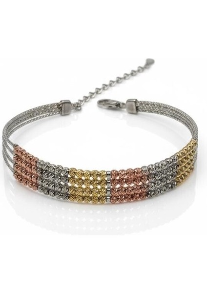 925 Ayar Gümüş Dorika Toplu Kelepçe Bileklik Kadın