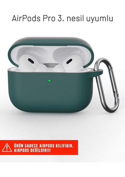 Airpods Pro 3. Nesil Uyumlu Darbelere Dayanıklı Askı Aparatlı Silikon Kılıf