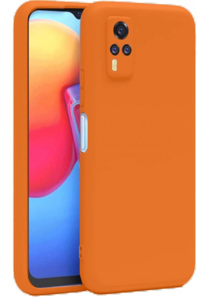 Vivo Y53S Kılıf Nano Içi Kadife Silikon - Turuncu modelleri