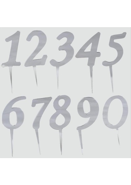 Depomix Gümüş Renkli Rakam Pasta ve Kek Pleksi-9 fiyatları