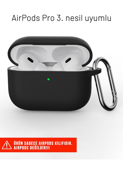 Airpods Pro 3. Nesil Uyumlu Darbelere Dayanıklı Askı Aparatlı Silikon Kılıf