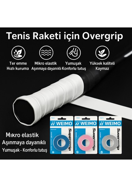 Super Grap Tenis Raketi Overgrip 3'lü