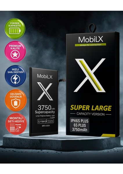 Mobilix iPhone 6s Plus Batarya Pil Süper Yüksek Kapasiteli Güçlendirilmiş 3750 Mah