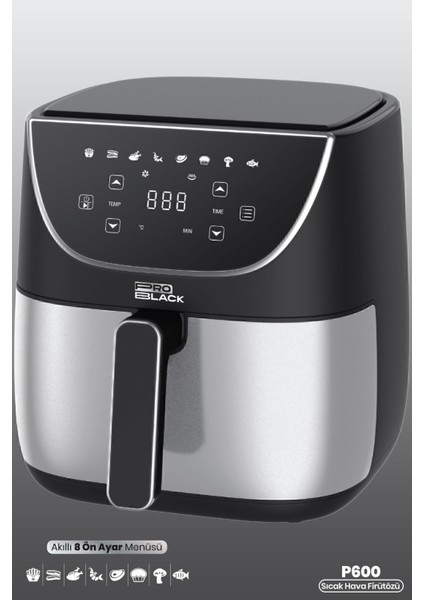 Siyah Sıcak Hava Fritezü, Pratik ve Hafif, Güçlü Performans