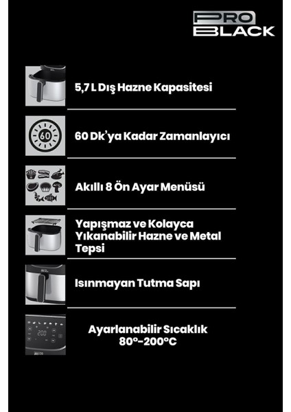 Siyah Sıcak Hava Fritezü, Pratik ve Hafif, Güçlü Performans modelleri