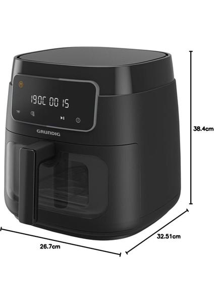 7,6 Litre Camlı Airfryer Siyah & Beyaz, Geniş ve Sağlıklı Pişirme Deneyimi fiyatları