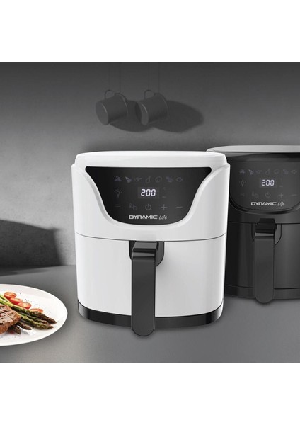 Yüksek Performanslı 5l Hava Fritözü, Beyaz Renkli, Sağlıklı Pişirme Keyfi