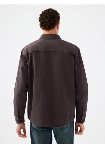 Relax Fit Kahverengi Erkek Gömlek LF2040989 modelleri