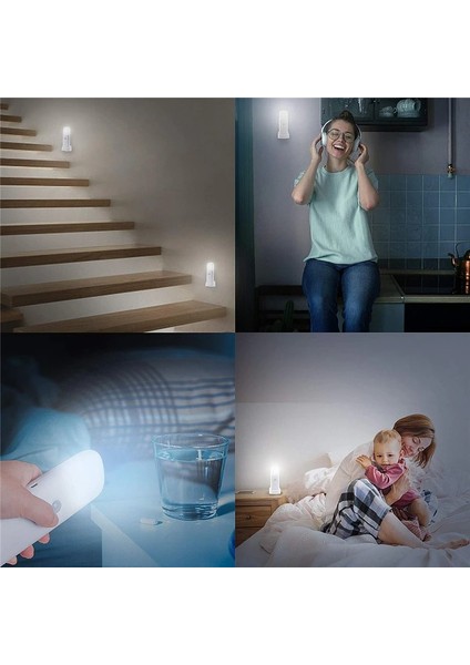 Hareket Sensörlü Şarjlı LED Gece Lambası 2000 Mah, 120° Algılama 5 Kademe Sos Modu
