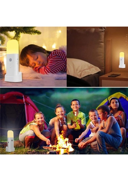 Hareket Sensörlü Şarjlı LED Gece Lambası 2000 Mah, 120° Algılama 5 Kademe Sos Modu