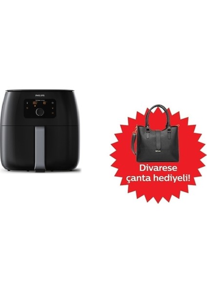 Siyah Airfryer Xxl, Fritöz + Şık Çanta, Sağlıklı ve Pratik Yemekler