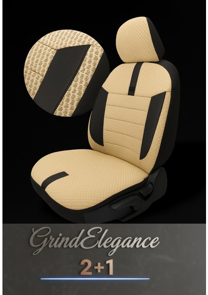 Land Rover Freelander 1997-2003 5 Kapı – Ticari Araç 2+1 Uyumlu Vira GrindSport Koltuk Kılıfı – Bej Siyah, Kolay Montaj fiyatları