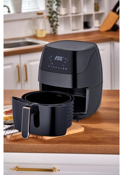 7856 Dıgıgold Yağsız Fritöz Airfryer Siyah, Sağlıklı ve Pratik Pişirme Cihazı