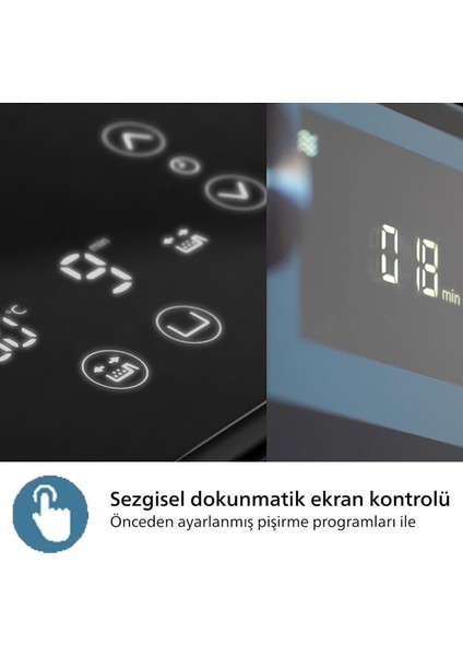 Iki Hazneli 9l Airfryer, Rapid Air, Homeıd Uygulaması, Siyah