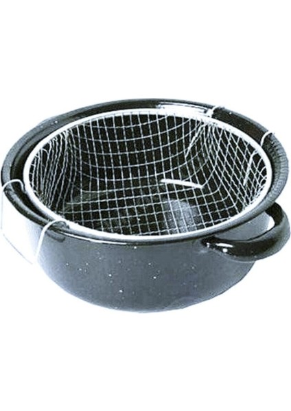 Beyaz Yanmaz Yapışmaz Fritöz ve Tencere Seti, Emaye Kaplama, Şık ve Kullanışlı