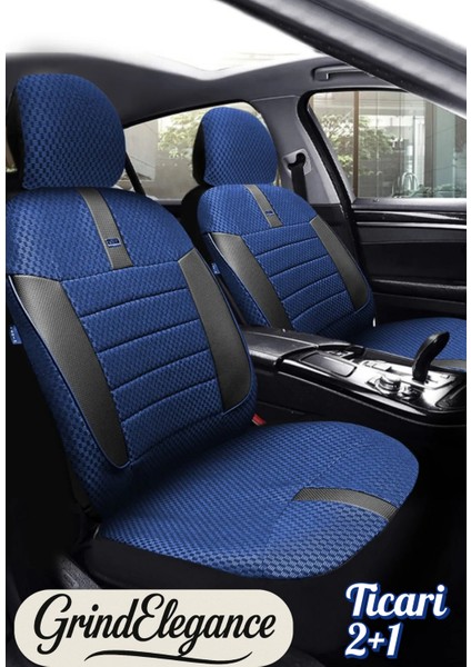 Mitsubishi Outlander 2006-2012 5 Kapı – Ticari Araç 2+1 Uyumlu Vira Grindsport Koltuk Kılıfı – Mavi Siyah, Kolay Montaj
