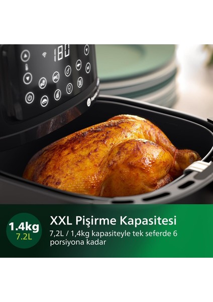 16'lı Çok Fonksiyonlu Geniş Havalı Fritöz, Uzaktan Kontrol, Siyah Renk