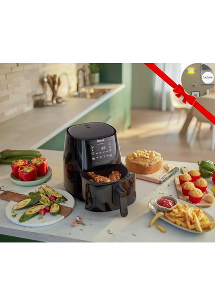 7 Önayar Dokunmatik Ekranlı 13'ü 1 Arada Pişirme ve 4,1 Lt Airfryer + Lambader