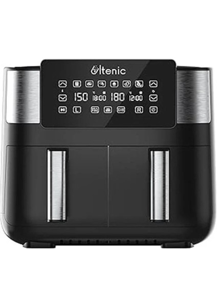 Çift Bölmeli 8l Airfryer, 2850W, Siyah, Çok Renkli Seçenekler