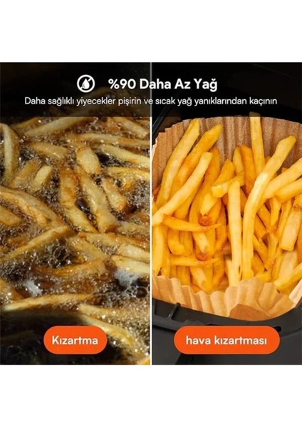 Çift Bölmeli 8l Airfryer, 2850W, Siyah, Çok Renkli Seçenekler